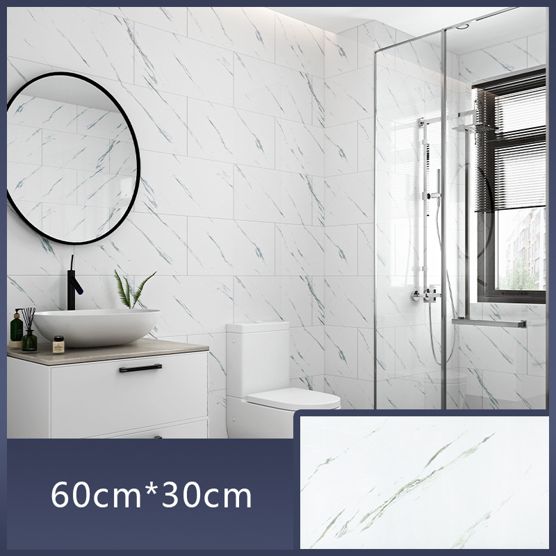 2023 Self-adhesive 3D Tile PVC Sticker Marbleize Wall Sticker Waterproof Anti Oil Thickness Wallpaper Kitchen Bathroom Wholesale