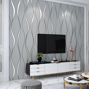 Hot Water ripple gray deer skin velvet wallpaper, modern minimalist living room, bedroom, TV background wall wallpaper