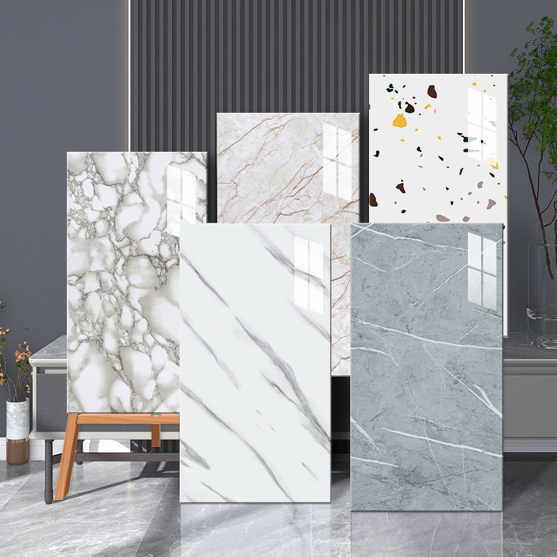 Marble tile wall sticker waterproof thickened living room background PVC board toilet bathroom sticker kitchen wallpaper