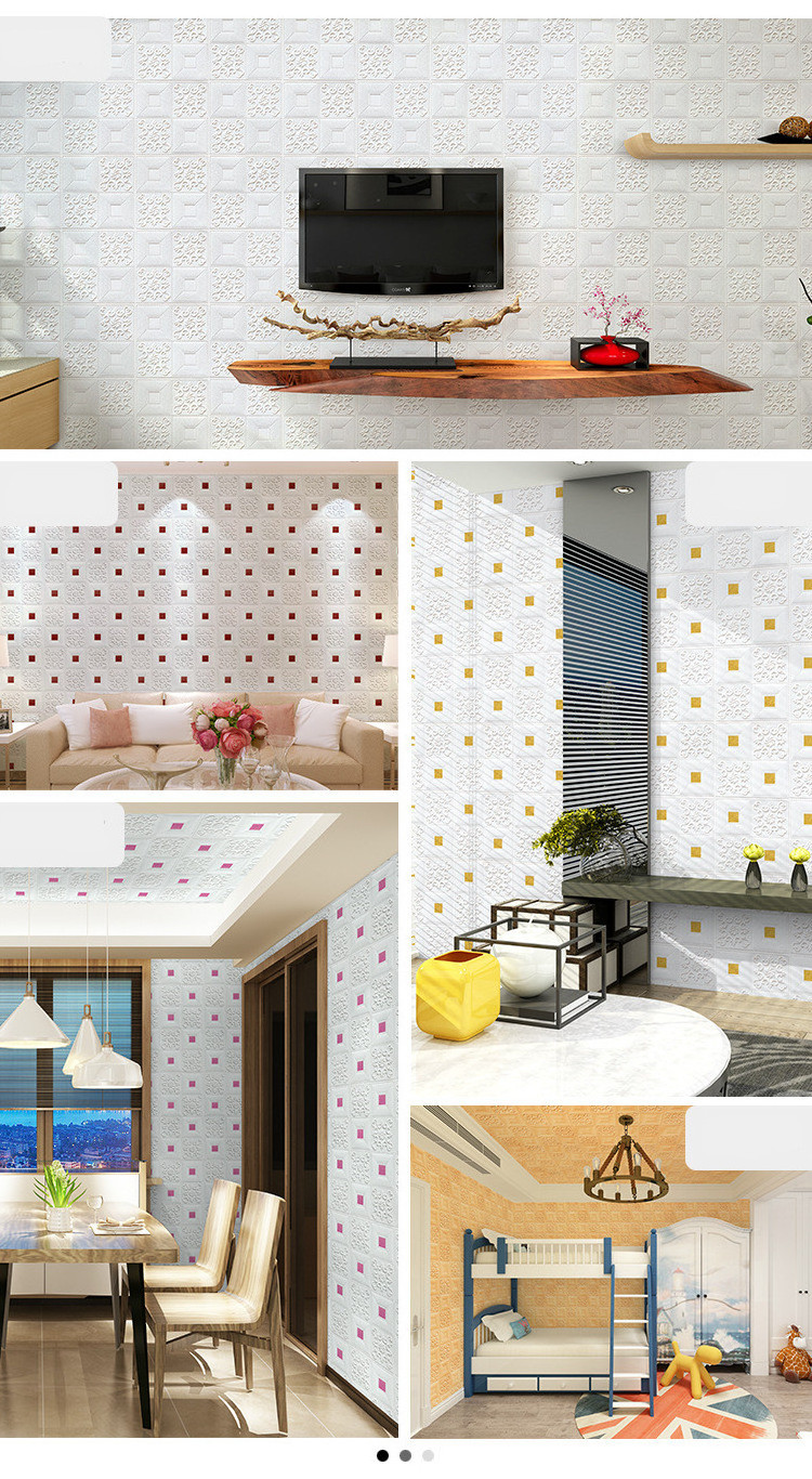 Fashion Small size 3d wall stickers 35*35cm self-adhesive wallpaper bedroom ceiling decorative wall stickers 3d foam wallpaper