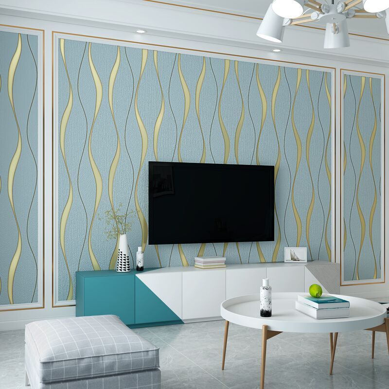 Hot Water ripple gray deer skin velvet wallpaper, modern minimalist living room, bedroom, TV background wall wallpaper