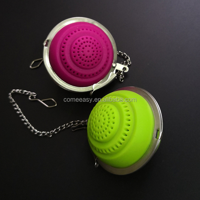 Silicone Handle Stainless Steel Tea Strainer Loose Tea Steeper for Loose Leaf Tea 5cm