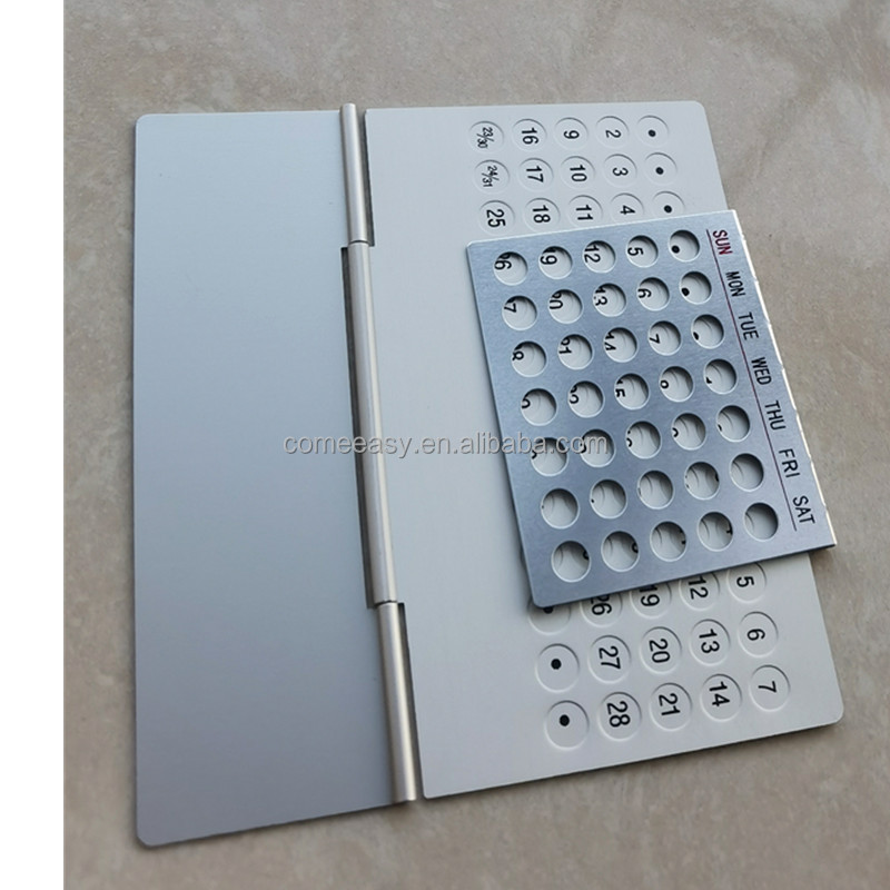 2024 mini English silver color  365 Day aluminum  Perpetual  office desk calendar