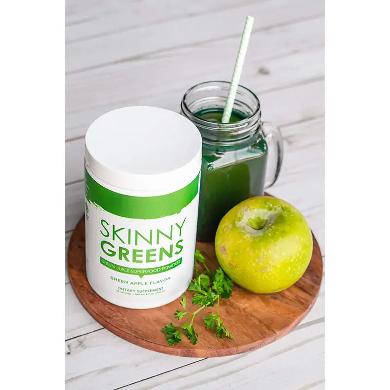 Manufacturers OEM/ODM Natural Super food Skinny Greens Powder Juice Green Apple Flavor for Weight Loss Green drink Powder