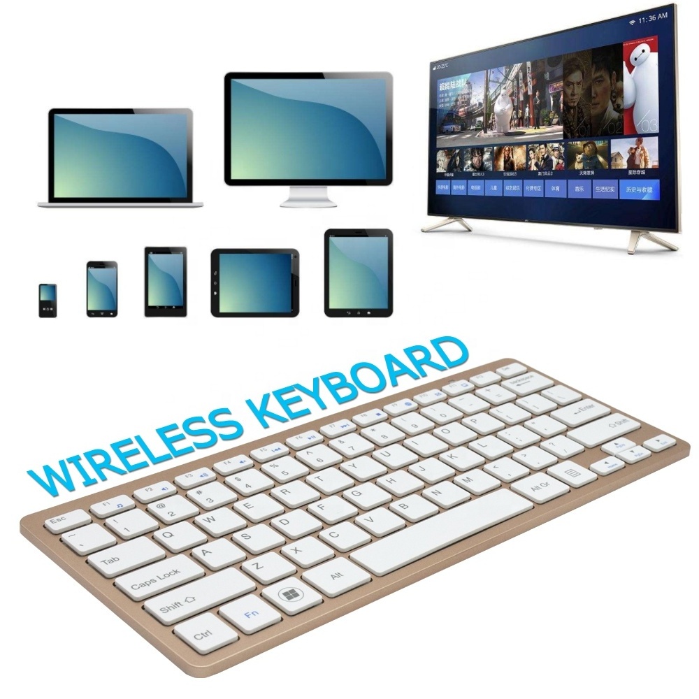 Factory Price Ultra Slim Blue tooth keyboard android tv box Tablet Wireless Keyboard for ios android and windows 3 in 1