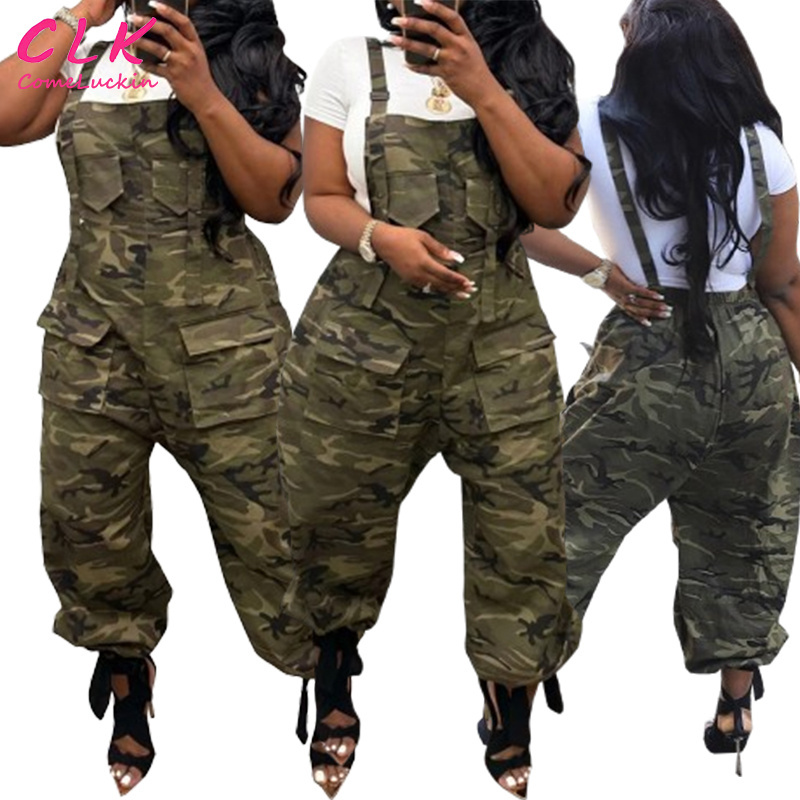 Latest Hot Selling Fashion Camouflage Jumpsuits One Piece Jumpsuits Women Wide Leg Overalls Loose Jumpsuit With Straps