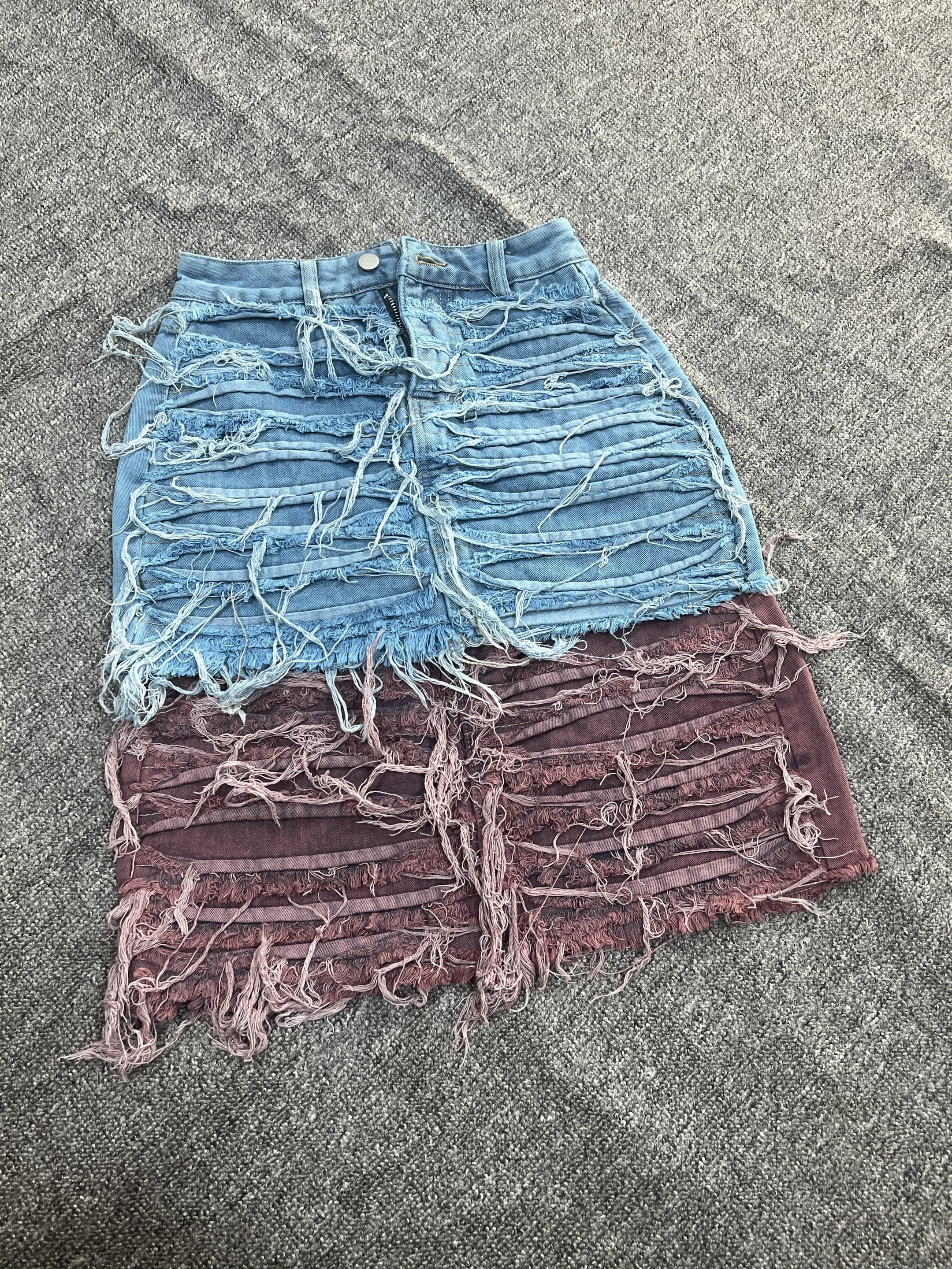 2023 New Hot Selling Y2K Clothing Denim Skirt Sexy Tight Tassel Mini Skirt Club Wearing Denim Sexy Mini Dress for Girl