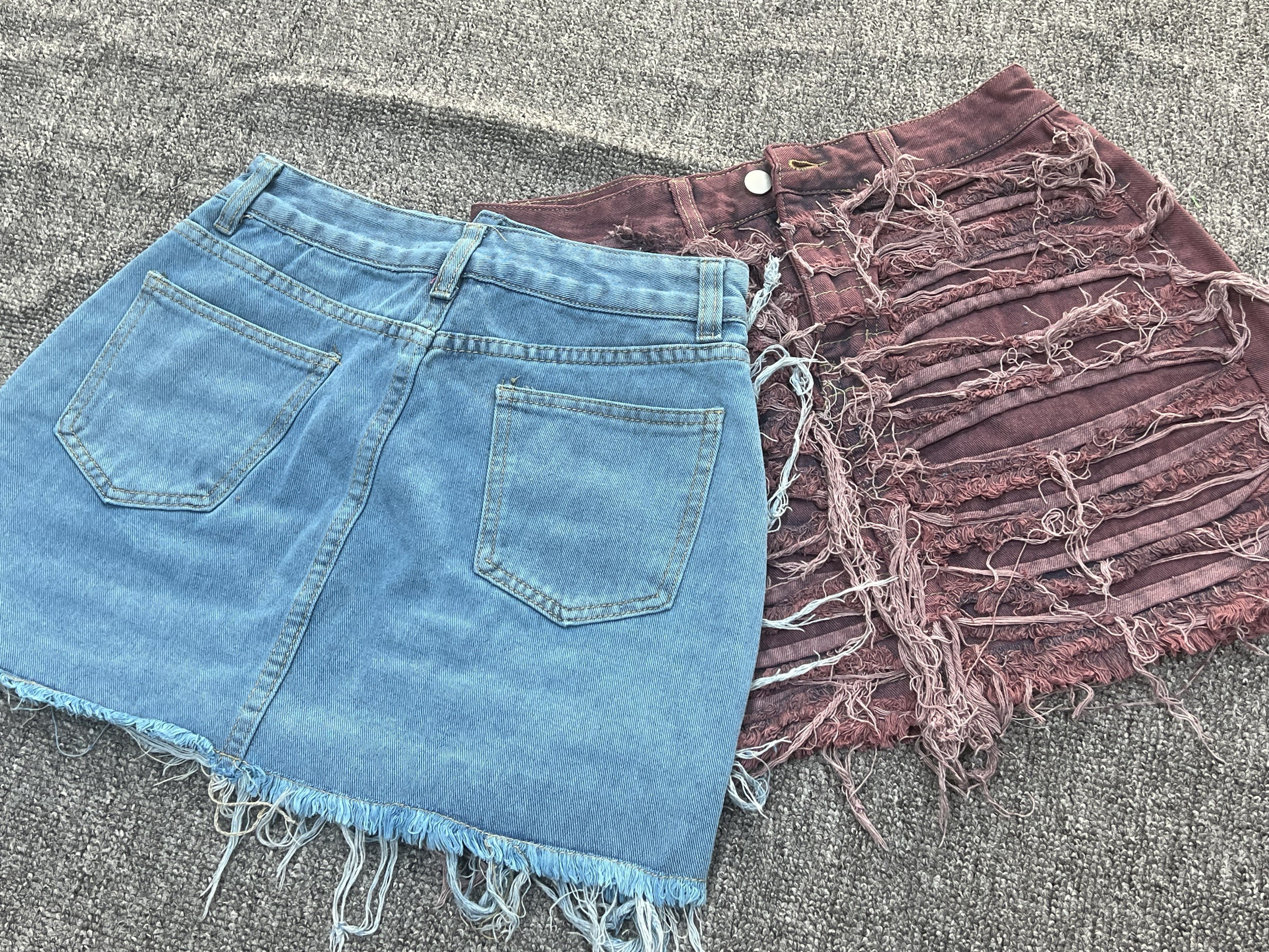 2023 New Hot Selling Y2K Clothing Denim Skirt Sexy Tight Tassel Mini Skirt Club Wearing Denim Sexy Mini Dress for Girl