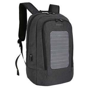 Newest waterproof solar panel power backpack with anti-theft zipper