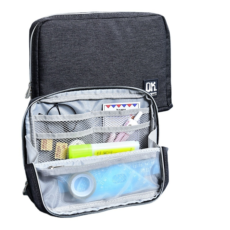 LOW MOQ Oxford Big Capacity Office College School Large Storage High Capacity Bag Pencil Pen Case