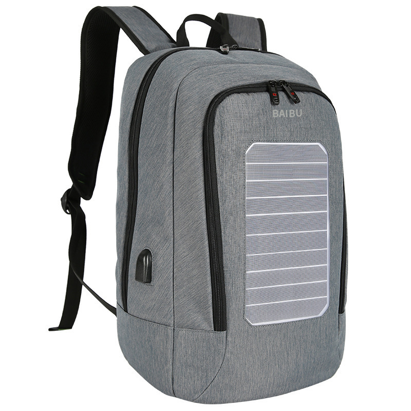 Newest waterproof solar panel power backpack with anti-theft zipper