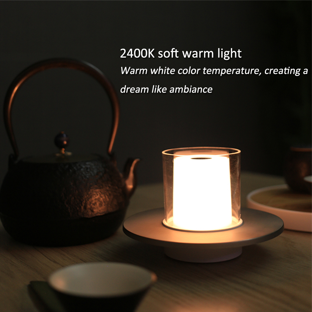 Nostalgia Candle Light Metal Disk Candle Flameless Gesture Control Dimming LED Pillar Wax Candle Table Lamp Da Tavolo