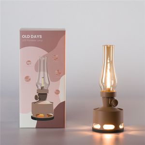 Tubicen Old Oil Lamp 4000mAh Rechargeable Kerosene Lamp Cordless Retro Flameless Portable Lantern Table Light for Dating