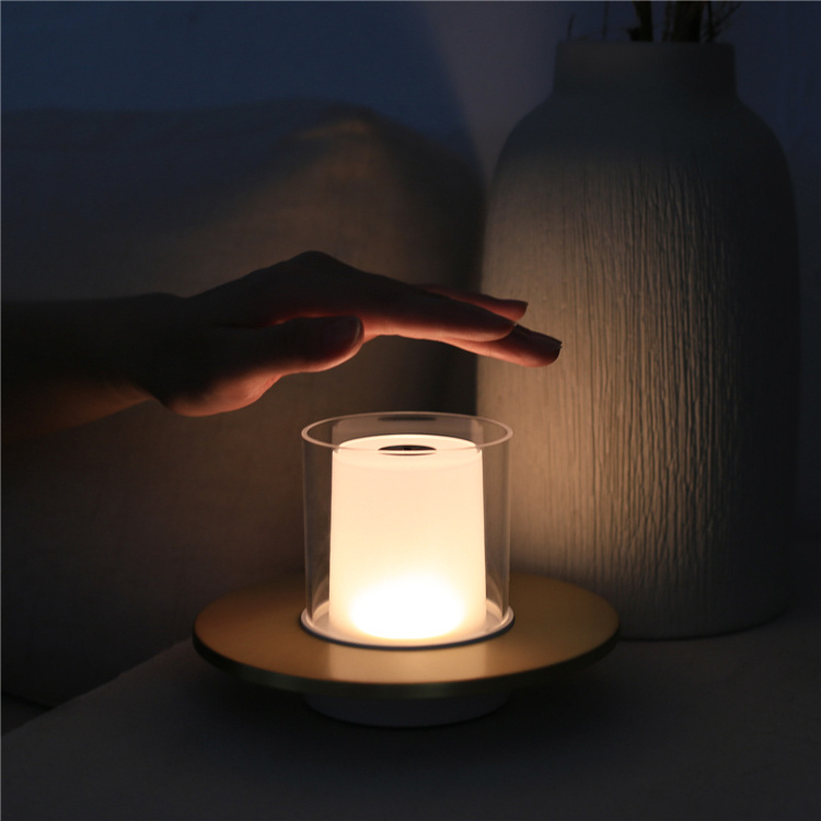 Hot Selling 3D Real Flame Pillar Gold Glass Home Decoration Remote Timer 4 8 Hours Flameless flickering Led Candle