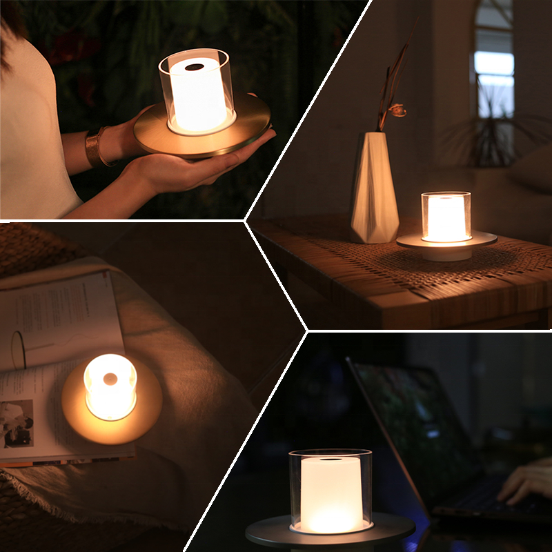 Hot Selling 3D Real Flame Pillar Gold Glass Home Decoration Remote Timer 4 8 Hours Flameless flickering Led Candle