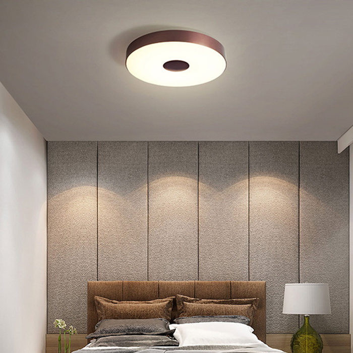 COMELY Flush Mount Bedroom Ceiling Lighting Modern LED Ceiling Lamp Nordic Bronze Round Aluminum Contemporary Living Room RA90