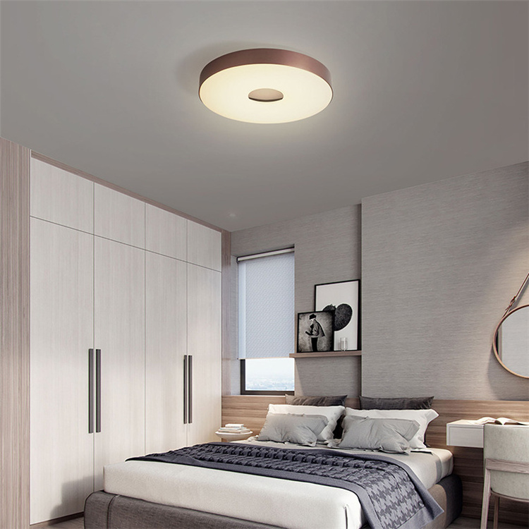 COMELY Flush Mount Bedroom Ceiling Lighting Modern LED Ceiling Lamp Nordic Bronze Round Aluminum Contemporary Living Room RA90