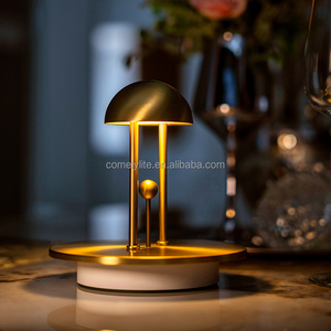 Fancy Newest Table Light ROHS Certification Aluminium Dimmable Control Rechargeable Golden Jingle Night Lamp