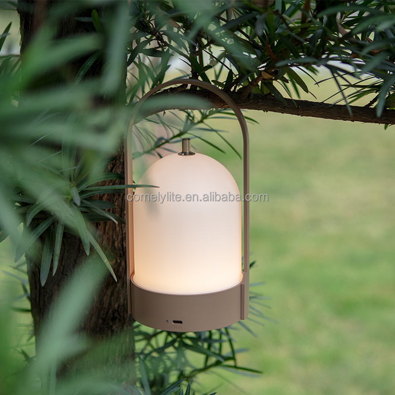 Modern Luxury Gold Decorative Table Light 4000mAh Rechargeable Cordless 3000K LED Camping Lantern