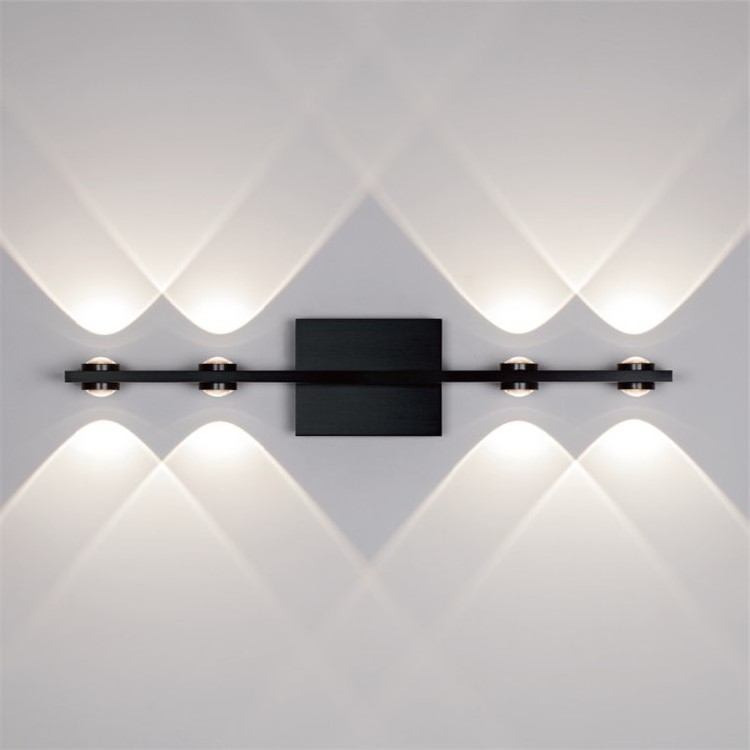 COMELY Aluminium Alloy black 4 Lights LED Wall Light Up Down 11W Indoor Wall Lamp led light wall washer Luz de Parede