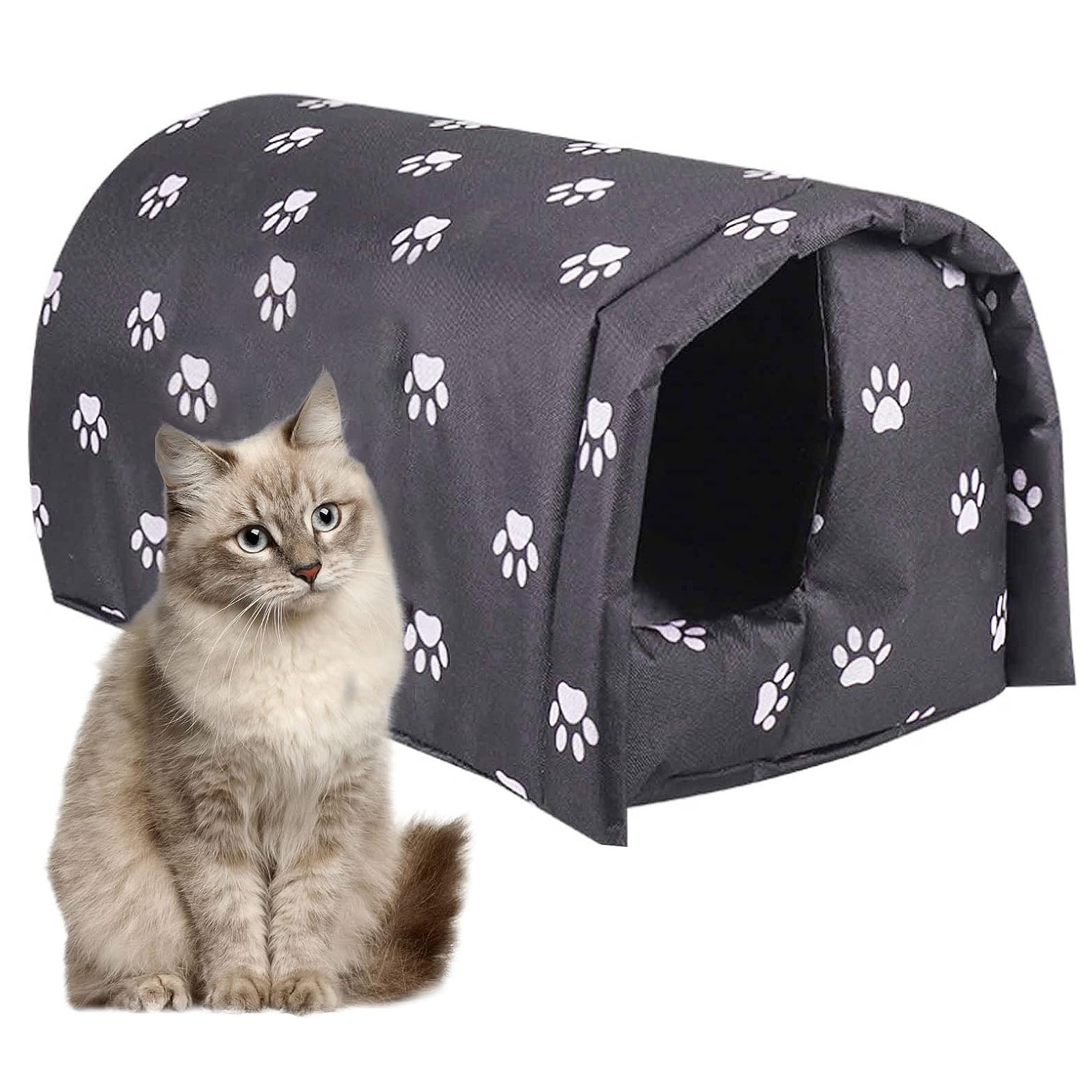 Weatherproof Outdoor Cat Shelter Multiple Cats House Cozy Pet Cave Bed Dog Winter Wild Animal Stray Cat House Outdoor Waterproof