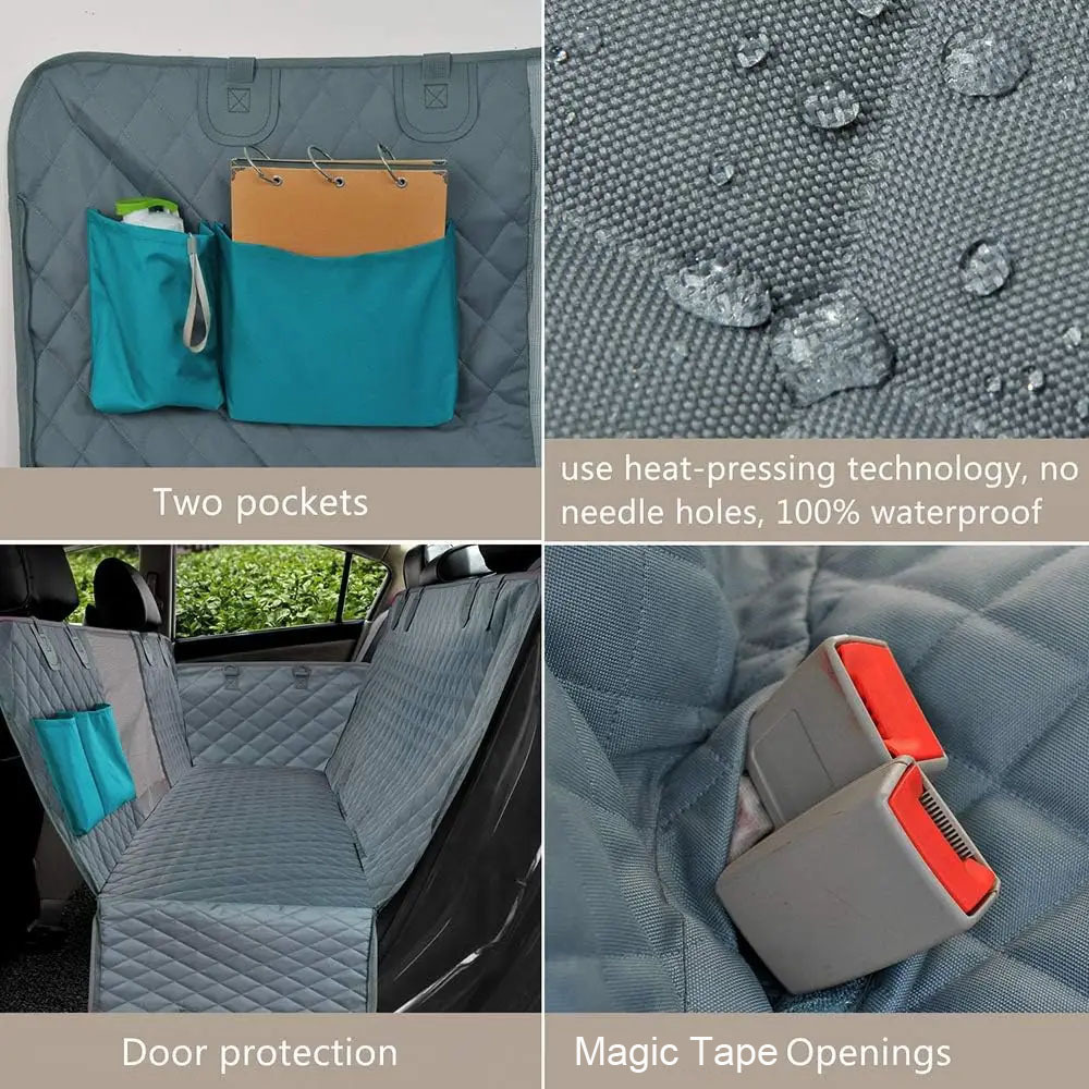 back seat extender for dogs hammock car pet backseat cover with mesh window dog back seat cover protector for pets waterproof