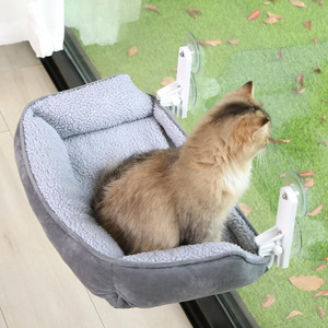 Cat Window Perch Hammock Cordless Kitty Sunny Bed Seat Window Sill Shelf for Inside Cats Small Foldable Lounger with 4 Strong Su