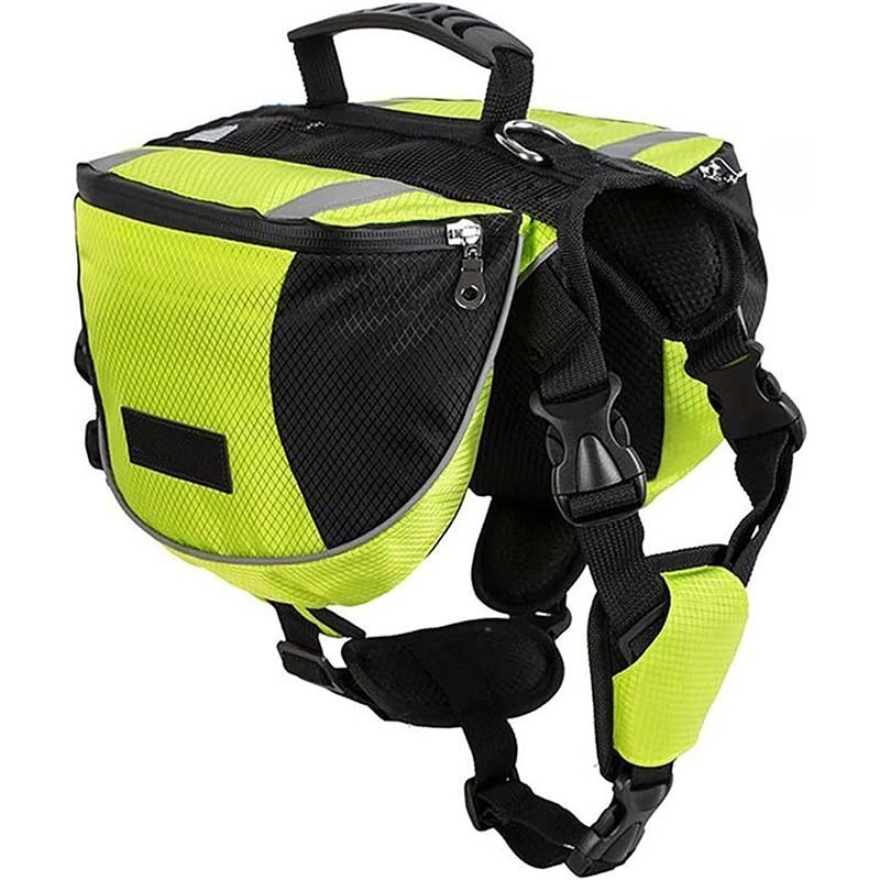 Adjustable Reflective Pet Dog Harness Backpack Pet Supplies Hiking Camping Travel Large Capacity Hound Dog Saddle Bag Backpack