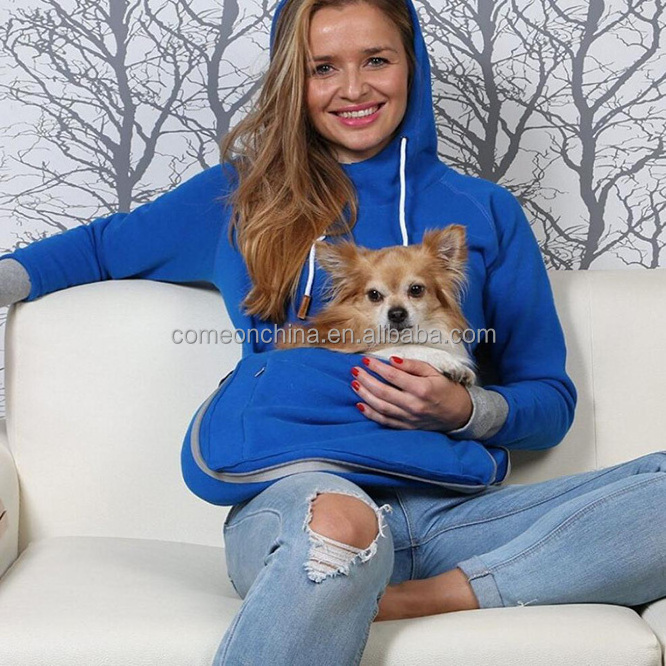 Long Sleeve Fleece Kangaroo Pullover Dog Cat Carrier Hoodies Pet Pouch Hoodie Puppy Dog Cat Holder Carrier Sweatshirt for Women