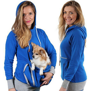 Long Sleeve Fleece Kangaroo Pullover Dog Cat Carrier Hoodies Pet Pouch Hoodie Puppy Dog Cat Holder Carrier Sweatshirt for Women