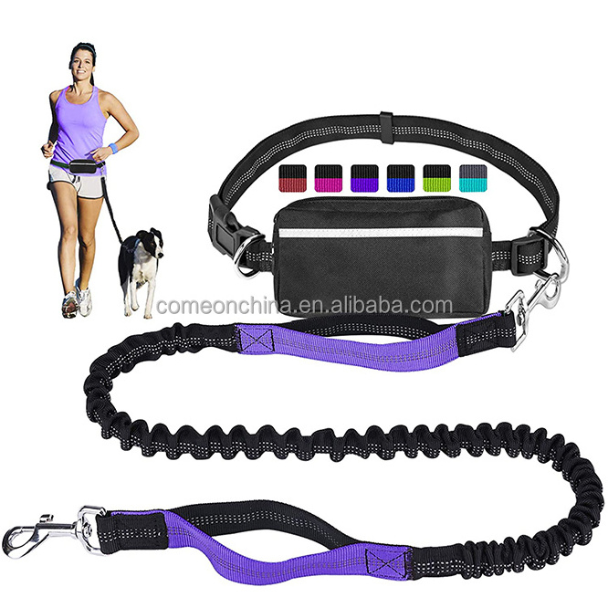 shock absorber dog leash with waist pouch running hands free dog leash with adjustable waist belt dog leash waist running belt