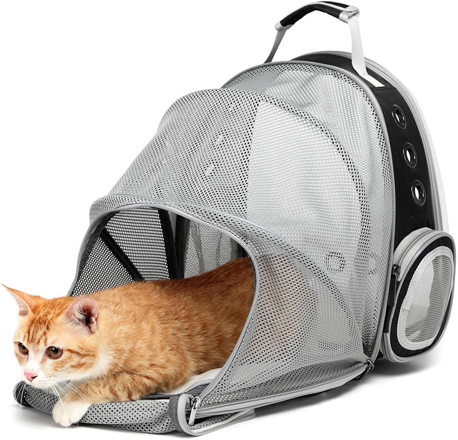 Expandable Backpack Pet Carrier for Dogs Cats Puppy with Space Capsule Bubble Transparent Clear Expandable Bag Backpack Pet