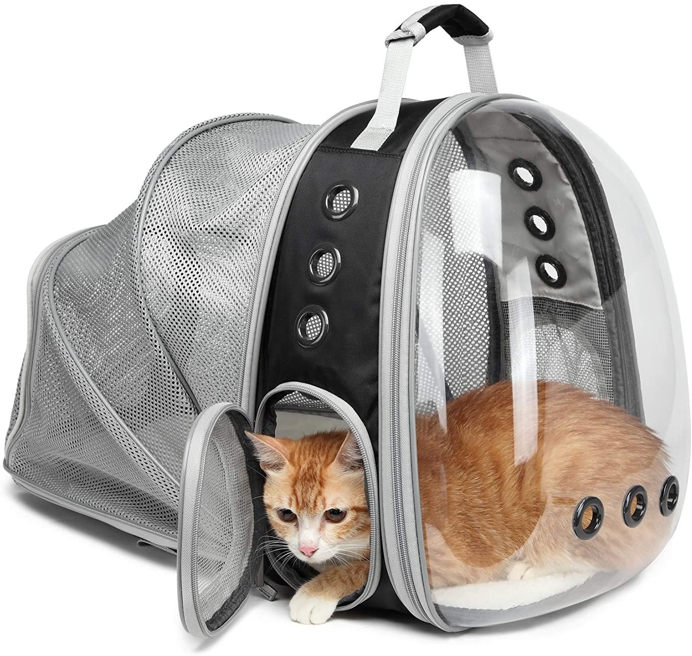 Expandable Backpack Pet Carrier for Dogs Cats Puppy with Space Capsule Bubble Transparent Clear Expandable Bag Backpack Pet