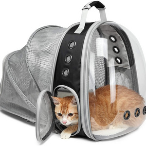 Expandable Backpack Pet Carrier for Dogs Cats Puppy with Space Capsule Bubble Transparent Clear Expandable Bag Backpack Pet