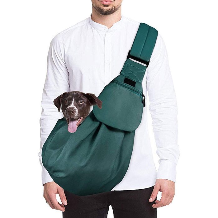 Small Pet Dog Sling Carrier Doggie Cat Hand Free Sling Carry Adjustable Padded Shoulder Strap Tote Bag Pet Sling Carrier