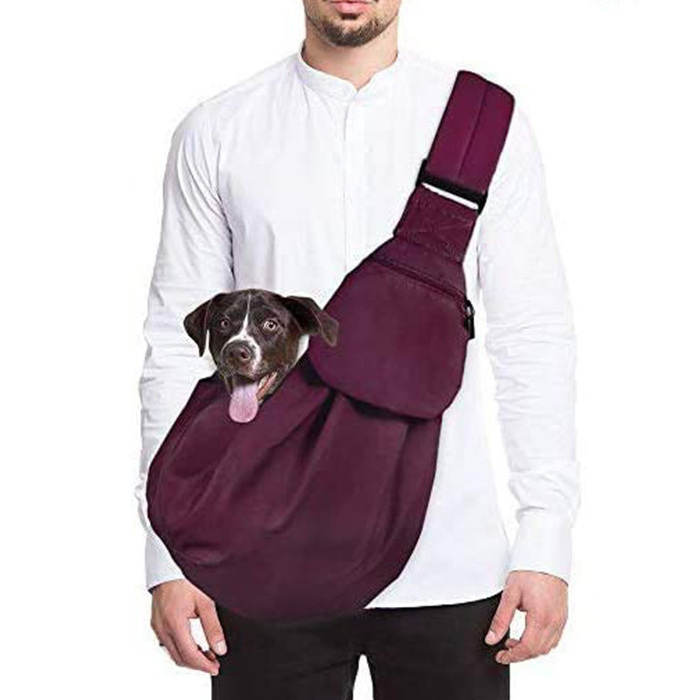 Small Pet Dog Sling Carrier Doggie Cat Hand Free Sling Carry Adjustable Padded Shoulder Strap Tote Bag Pet Sling Carrier