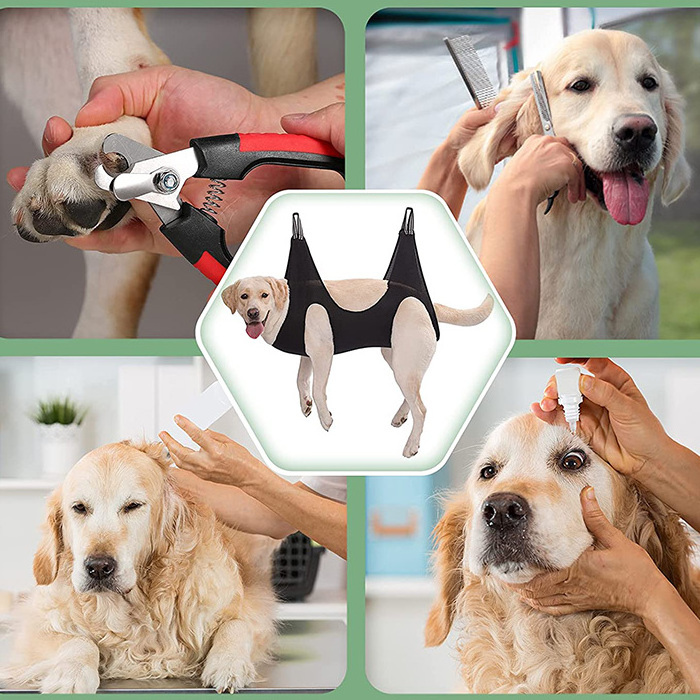 Dog Grooming Hammock Pet Grooming Sling Pet Harness Hanging for Help Pet Trim Nails and Bath Restrain Dog Grooming Hammock