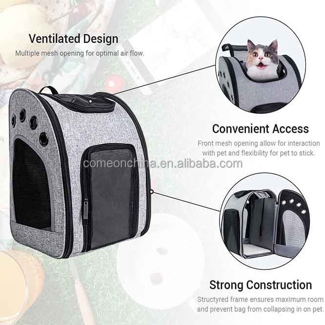 Katzen Rucksack High Quality Expandable Pet Cat Travel Carrier Backpack with Mesh Window Cat Backpack Expandable Pet Carrier