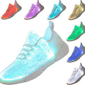 Party Dance Luminous Kids Shoes Fiber Optic Children Led Shoes Flashing Light Up Shoes for Men Women Light Up Sneakers with USB