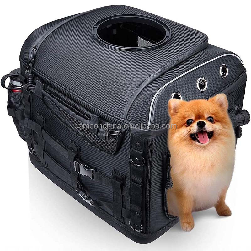 Custom Heavy Duty Motorcycle Dog Cat Carrier Bags Portable Weather Resistant Travel Pet Cage Carrying Bag Motorcycle Dog Carrier