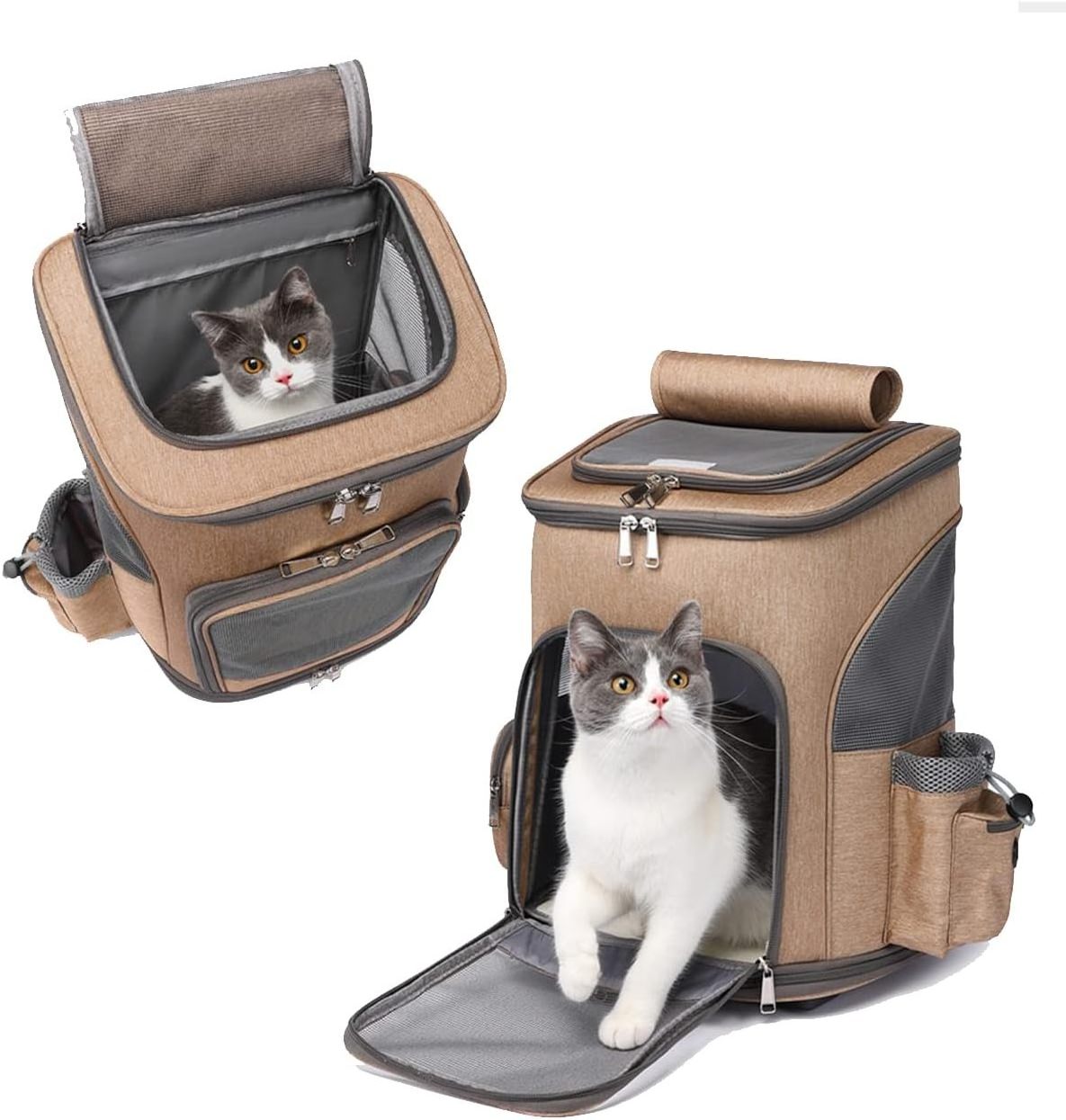 Travel Dog Carry cat bags backpack pet carrier with wheels foldable dog rolling pet carrier backpack bag with Telescopic Rod