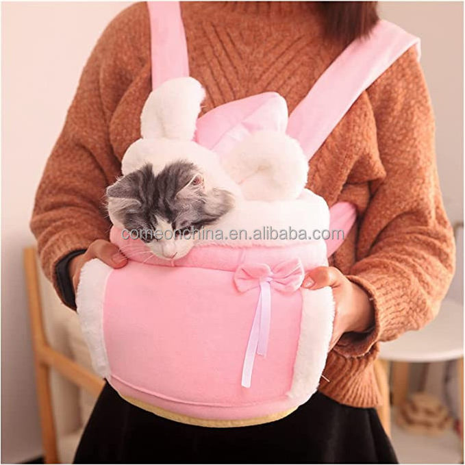 Wholesale Winter Warm Pet Carrier Backpack for Cats Dogs Rabbits Plush Puppy Backpack Travel Shoulder Bag Pet Cat Carrier Bag