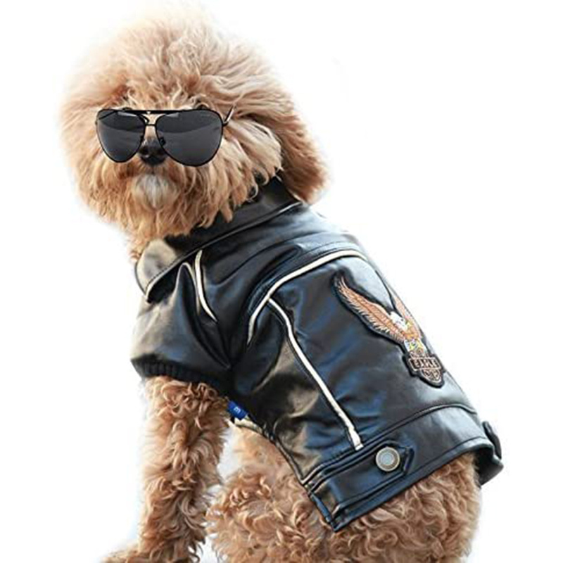 OEM Wholesale PU Leather Waterproof Luxury Dog Winter Jacket Fashion Motorcycle Coat For Pet Clothes Designer Dog Leather Jacket