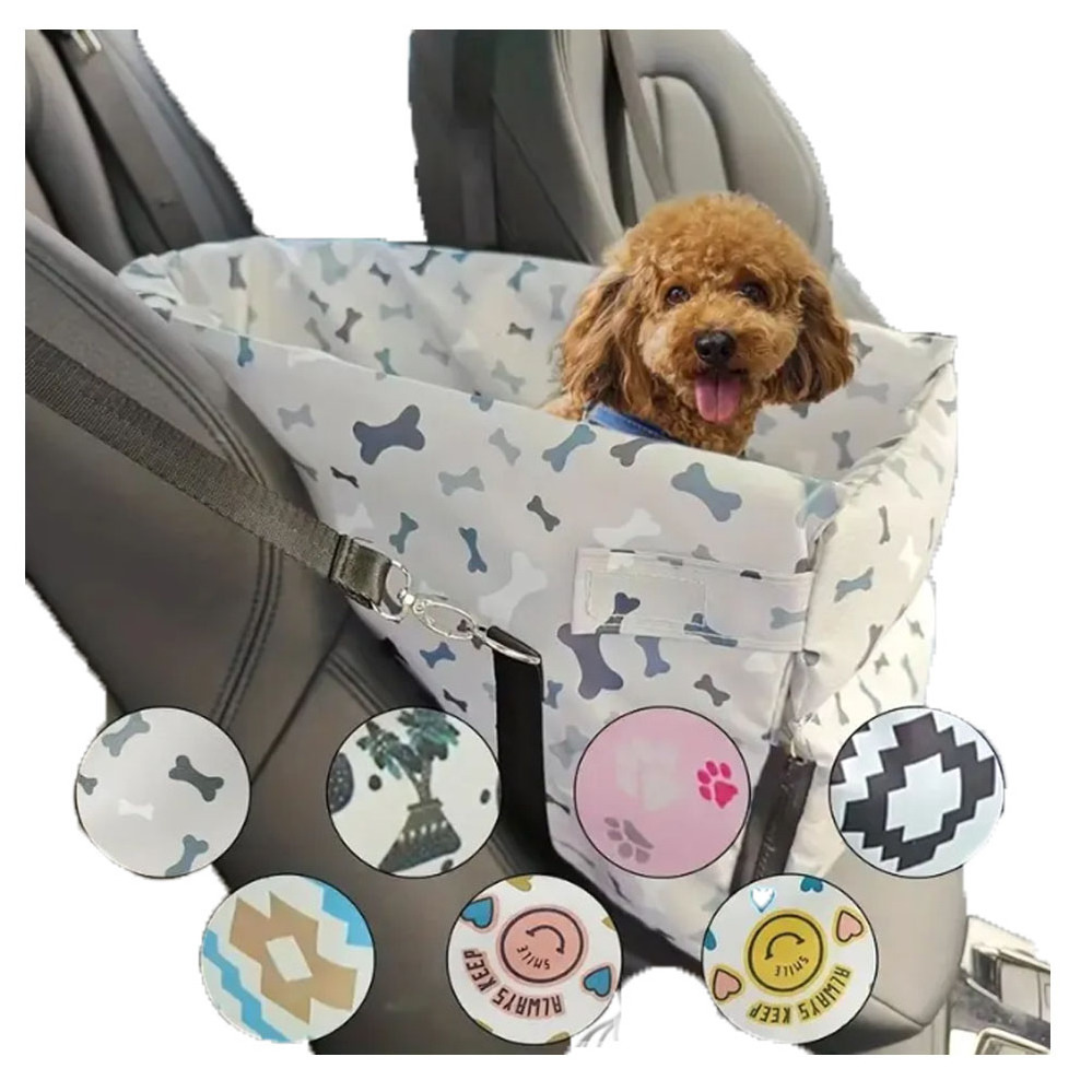 Fashion Print pet dog booster seat car center console seat for dog Tote Central Control Armrest pet booster seat for small dogs