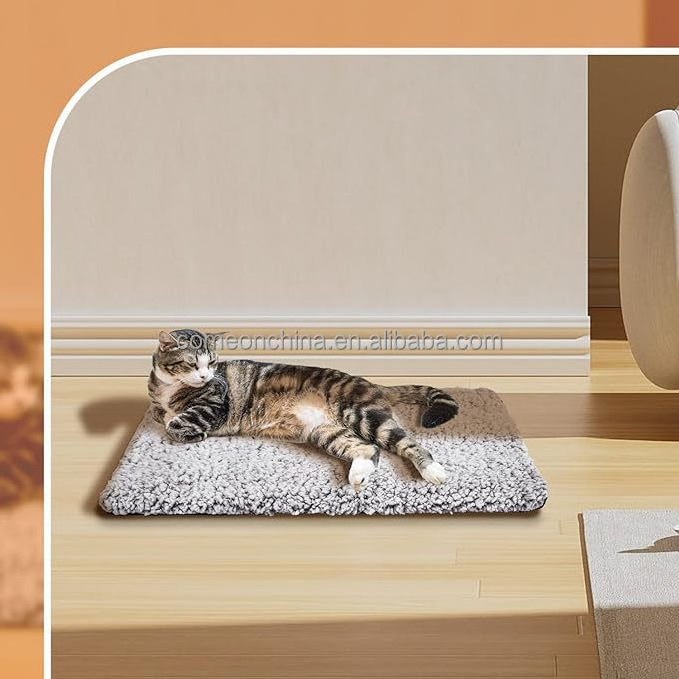 Self Warming Cat Bed Self Heating Pet Mat Washable Dog Crate Beds Fluffy Heated Foldable Dog House Kennel Pad Warm Pet Bed Mat