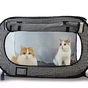 Katzenkafig Custom Foldable Portable Big Large Stress Free Mesh Cat Transport Cage Hotel Carrier for Pet Kennel Travel Cat Cage