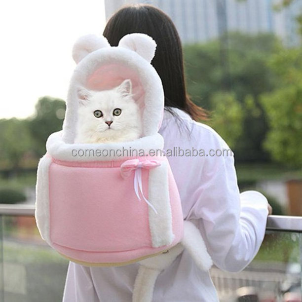 Wholesale Winter Warm Pet Carrier Backpack for Cats Dogs Rabbits Plush Puppy Backpack Travel Shoulder Bag Pet Cat Carrier Bag