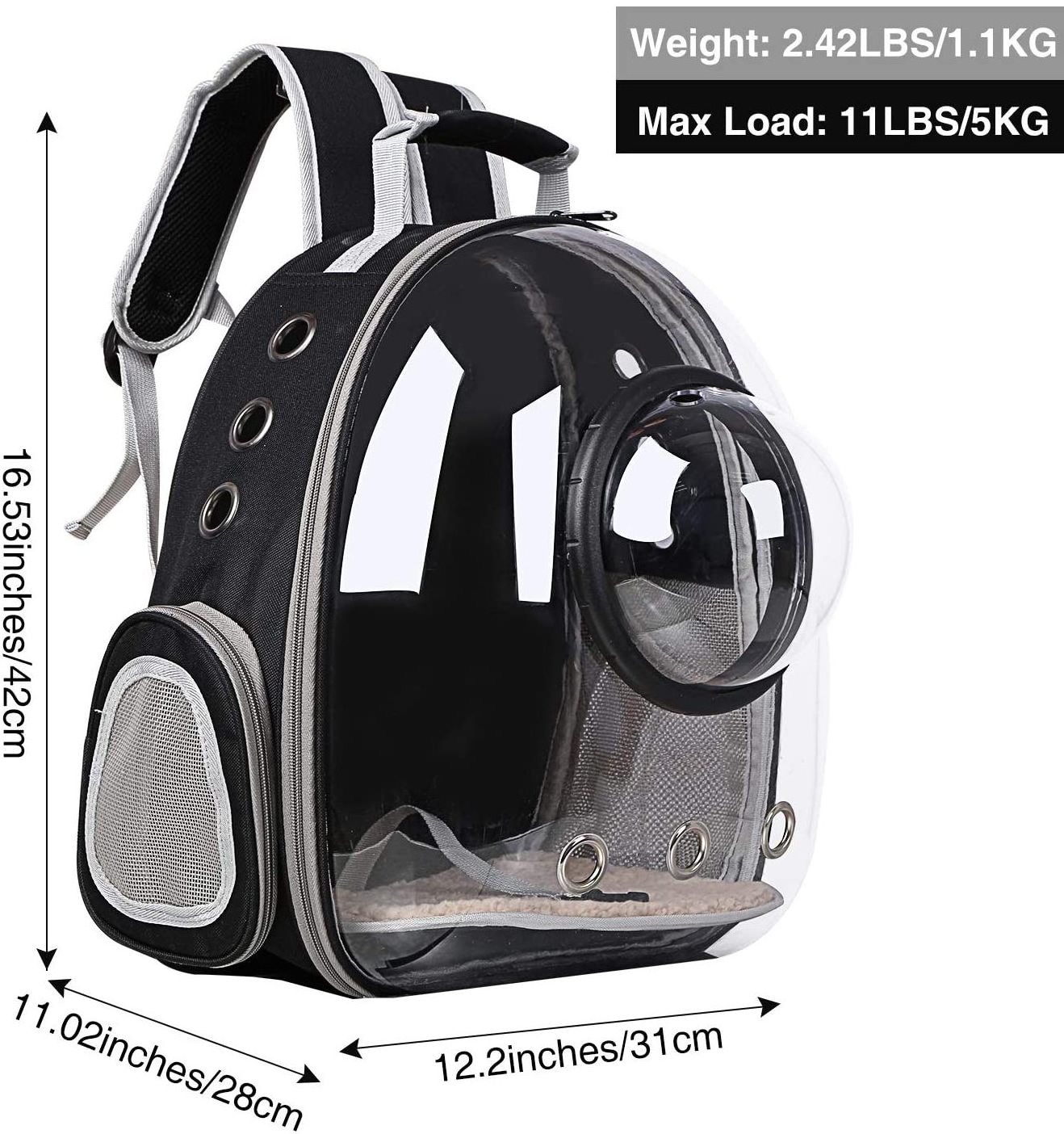 Bubble Transparent Space Capsule Pet Backpack for Puppies Bunny Cat Carrier Bag Traveling Camping Space Capsule Pet Backpack