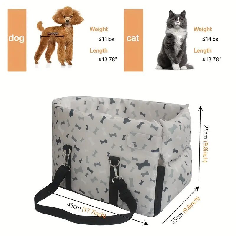 Fashion Print pet dog booster seat car center console seat for dog Tote Central Control Armrest pet booster seat for small dogs