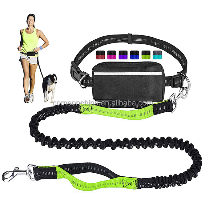 shock absorber dog leash with waist pouch running hands free dog leash with adjustable waist belt dog leash waist running belt